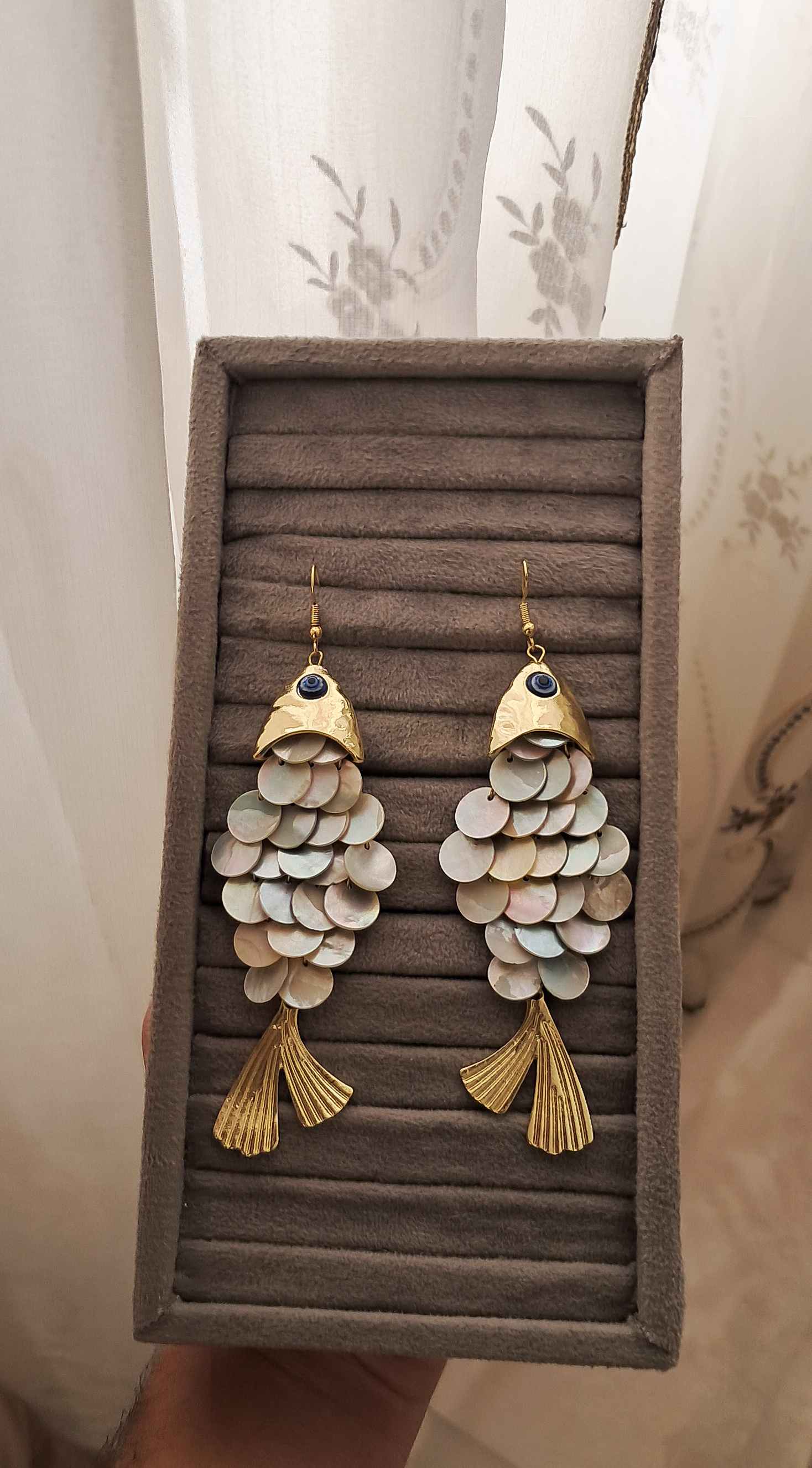 گوشواره آویز ماهی پولکی